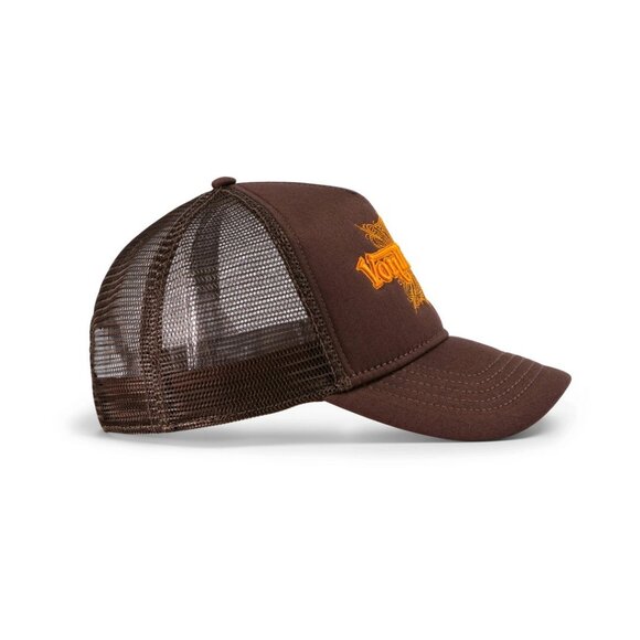 Von Dutch Foam Chopper Trucker Hat Orange Logo on Brown MSRP89 main image 4